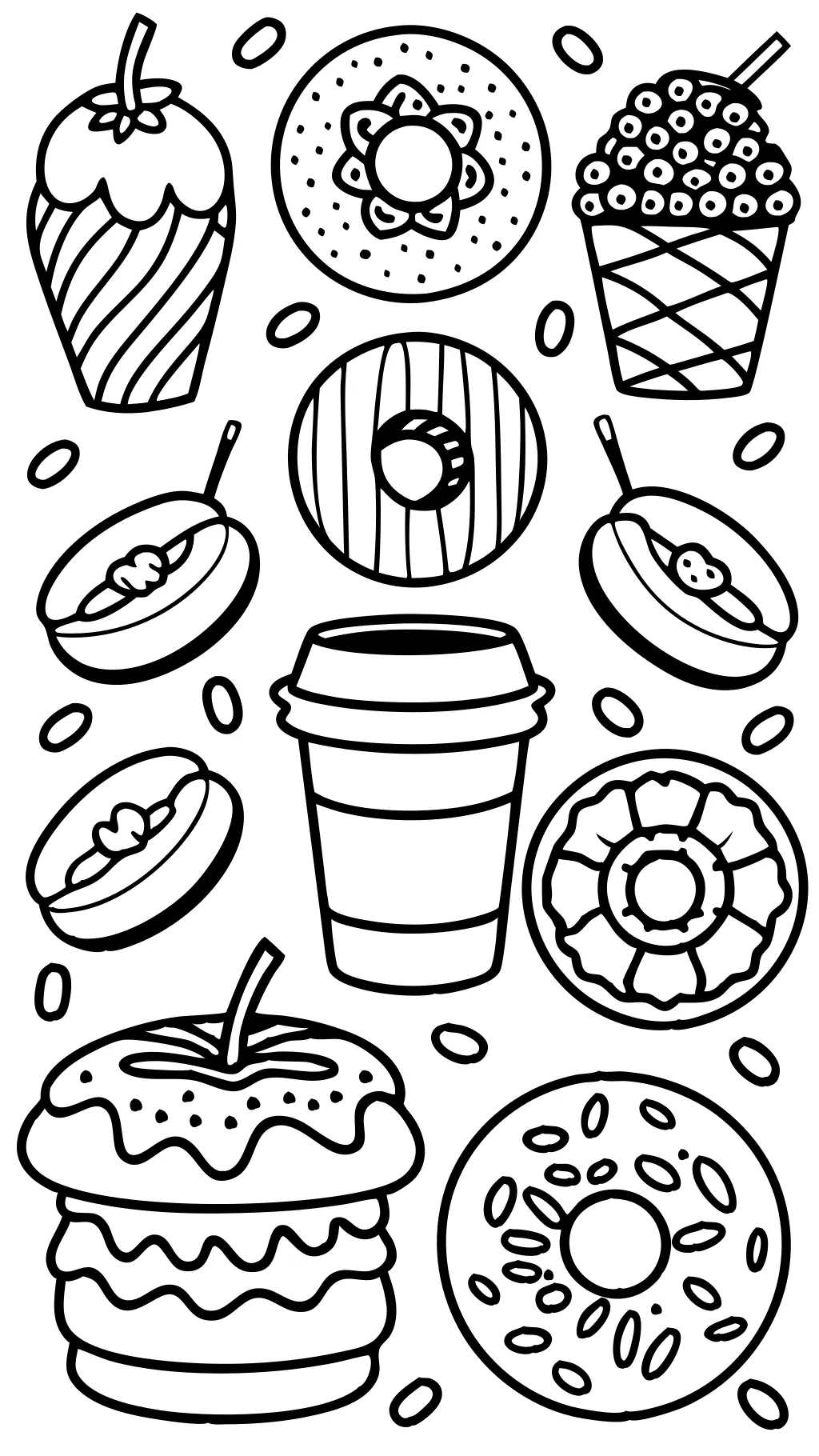 donuts coloring page